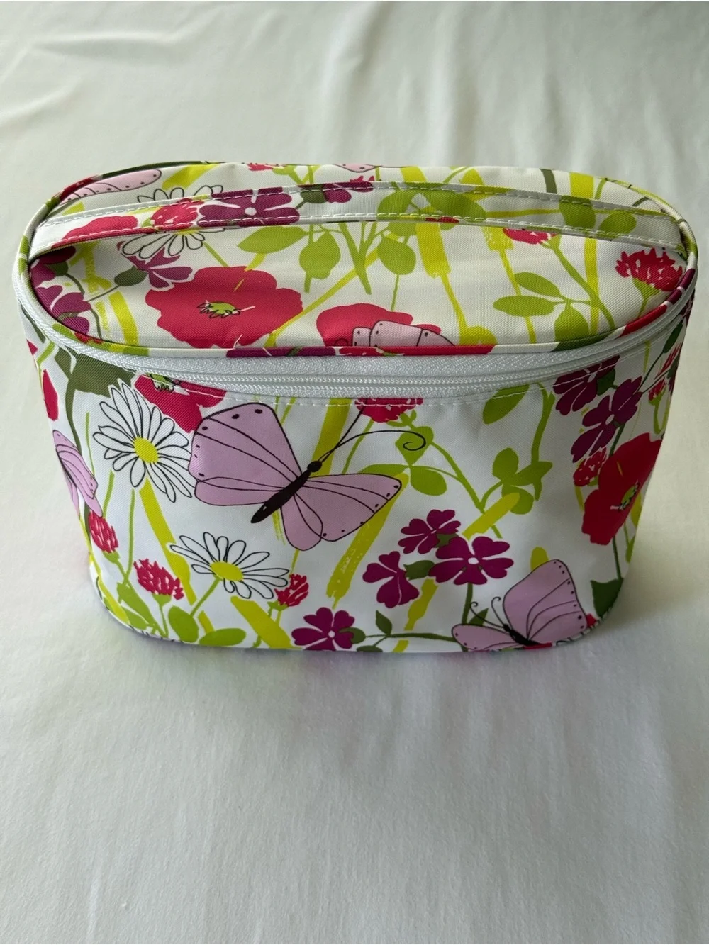 Clinique Pink & Green Floral Butterfly Cosmetic Pouch